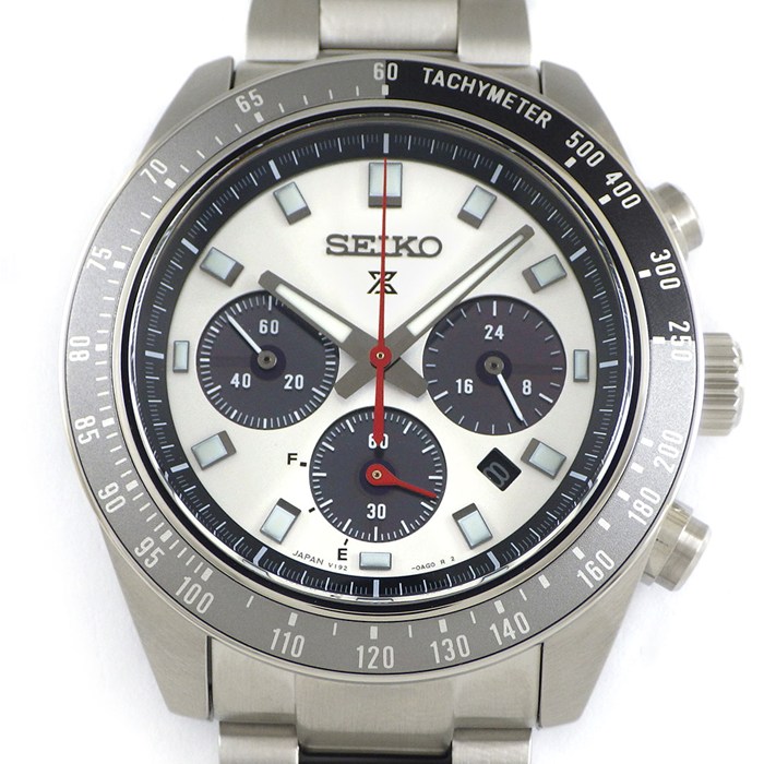 セイコー SEIKO 腕時計 プロスペックス SBDL095/V192-0AH0 デイト クロノグラフ タキメーター スモールセコンド 夜光インデックス 夜光針 サンレイ シルバー文字盤 SS ソーラー 【箱・保付き】 【中古】