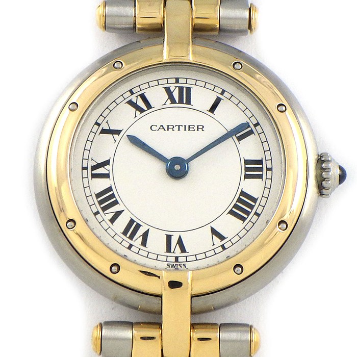 カルティエ Cartier 腕時計 パンテールヴァンドームSM 84084242 166920 アイボリー文字盤 ローマンインデックス K18YG SS クオーツアナログ 【中古】