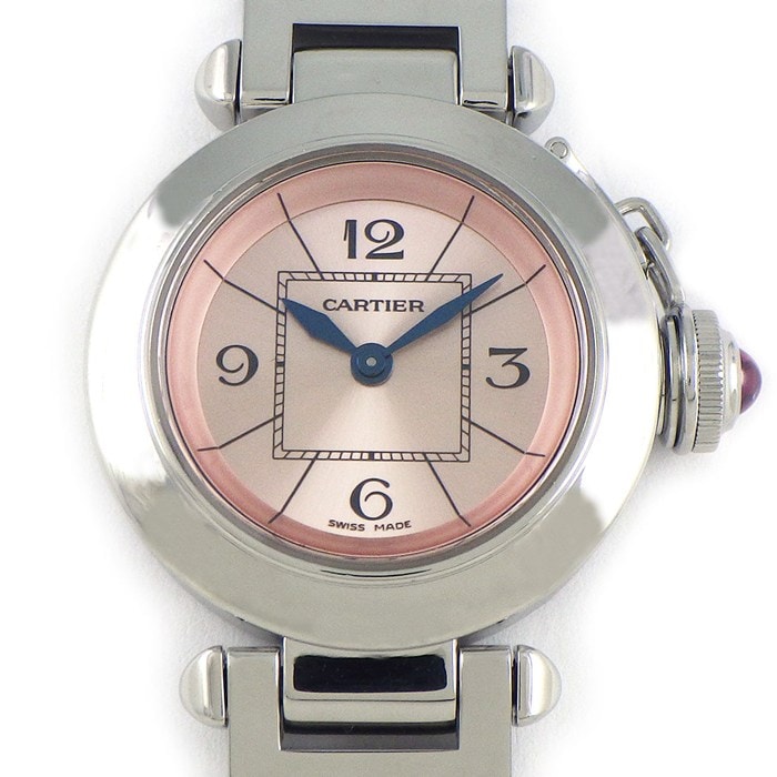 カルティエ Cartier 腕時計 ミスパシャ W3140008 ピンクサンレイ文字盤 SS クオーツアナログ 【中古】