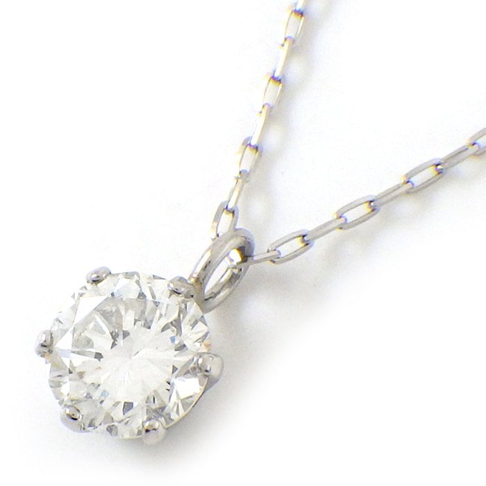 【ラウンドブリリアントカットダイヤモンド】 ネックレス ソリテール ソリティア 1ポイント ラウンドブリリアントカット ダイヤモンド 0.306ct(H/SI2/GD) PT900