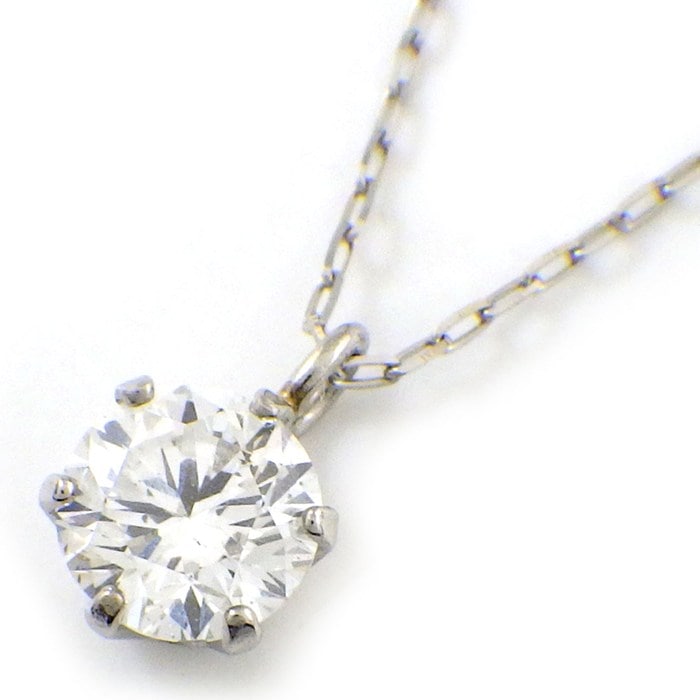 【ラウンドブリリアントカットダイヤモンド】 ネックレス ソリテール ソリティア 1ポイント ラウンドブリリアントカット ダイヤモンド 0.302ct(E/SI2/GD) PT900 PT850