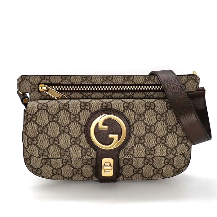 グッチ GUCCI ボディバッグ ブロンディ ベルトバッグ 718154 ベージュ GGスプリームキャンバス ブラウンレザー ゴールド金具 【中古】