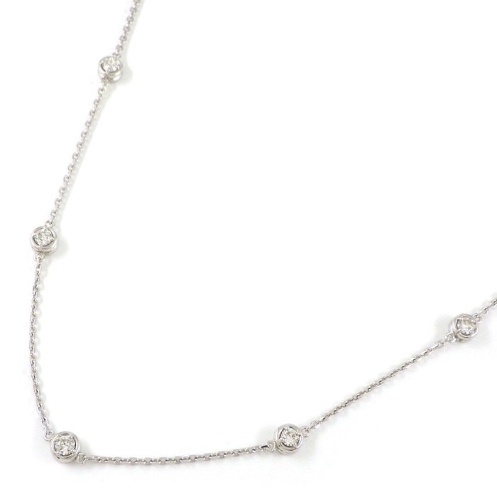 【ダイヤモンド】 ネックレス 10ポイント ダイヤモンド 計0.50ct K18WG 【中古】