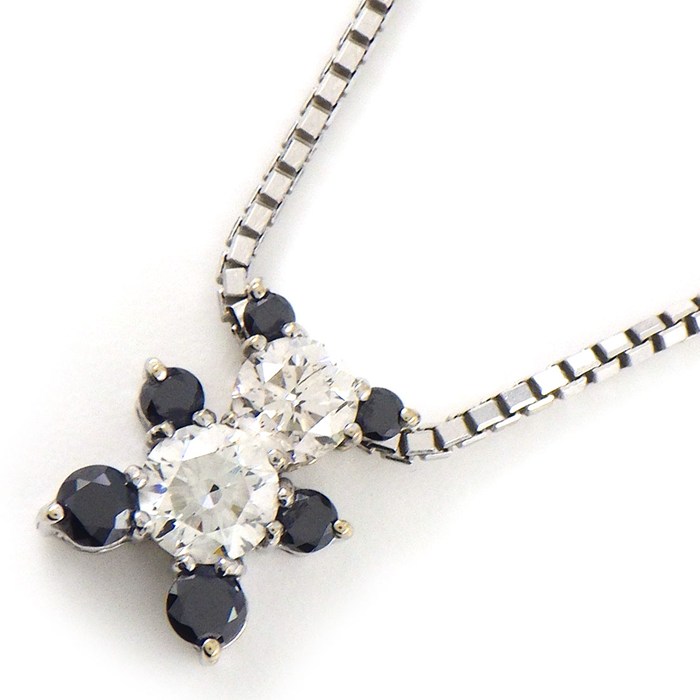 【ダイヤモンド】 ネックレス パンダモチーフ ベネチアンチェーン ダイヤモンド 計0.65ct K18WG 【中古】