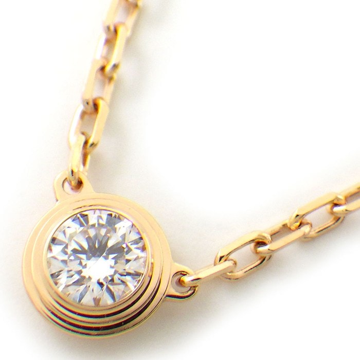 カルティエ Cartier ネックレス ダムール スモールモデル SM ディアマン レジェ B7215700 1ポイント ダイヤモンド 0.09ct K18PG 【箱・保付き】 【中古】