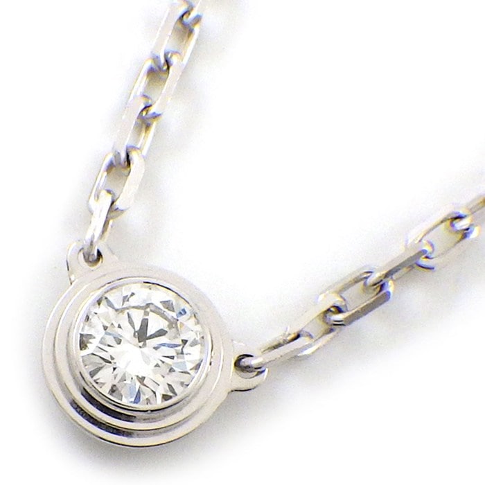 カルティエ Cartier ネックレス ダムール スモールモデル SM ディアマン レジェ B7215900 1ポイント ダイヤモンド K18WG 【中古】