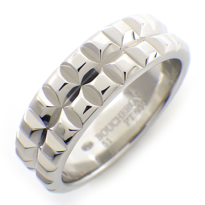 ブシュロン BOUCHERON リング キャトル クルドパリ ポワント ド ディアマン 2ロウ PT950 11号 / #51 【中古】