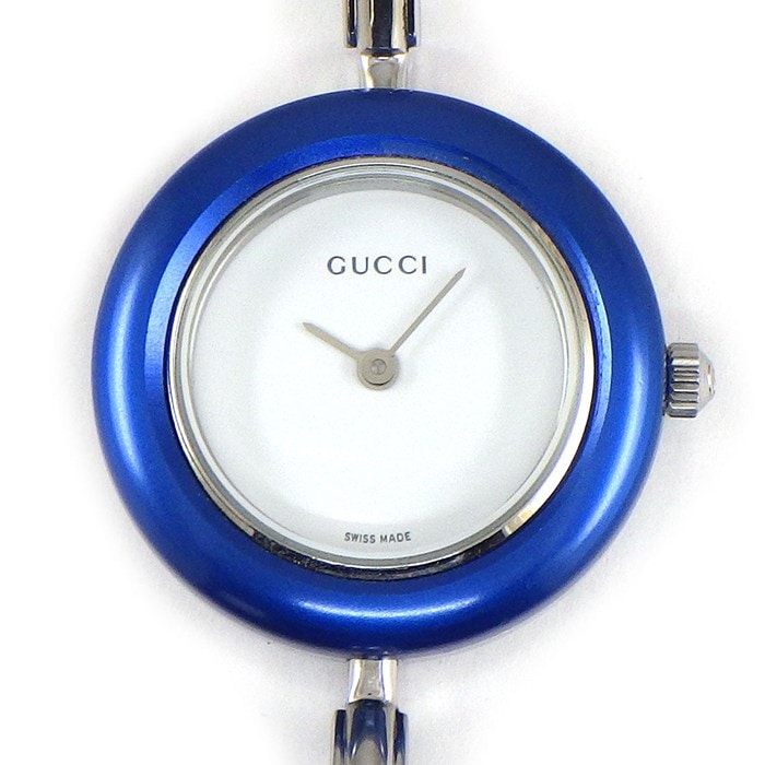 グッチ GUCCI 腕時計 チェンジベゼル 11/12.2L マルチカラーベゼル 全6色付属 ホワイト 文字盤 SS クオーツアナログ 【中古】