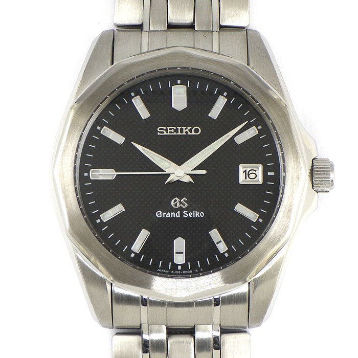 グランドセイコー Grand Seiko 腕時計 SBGF001/8J56-8000 デイト 夜光インデックス 夜光針 12角形ベゼル ブラック文字盤 SS クオーツアナログ 【中古】