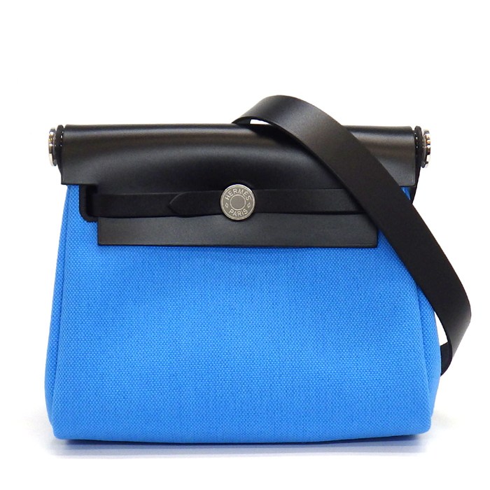 エルメス HERMES ショルダーバッグ エールバック ジップ ミニ 2025年 ブルーリヴィエラ トワルミリタリー ブラック ヴァッシュハンター 【中古】