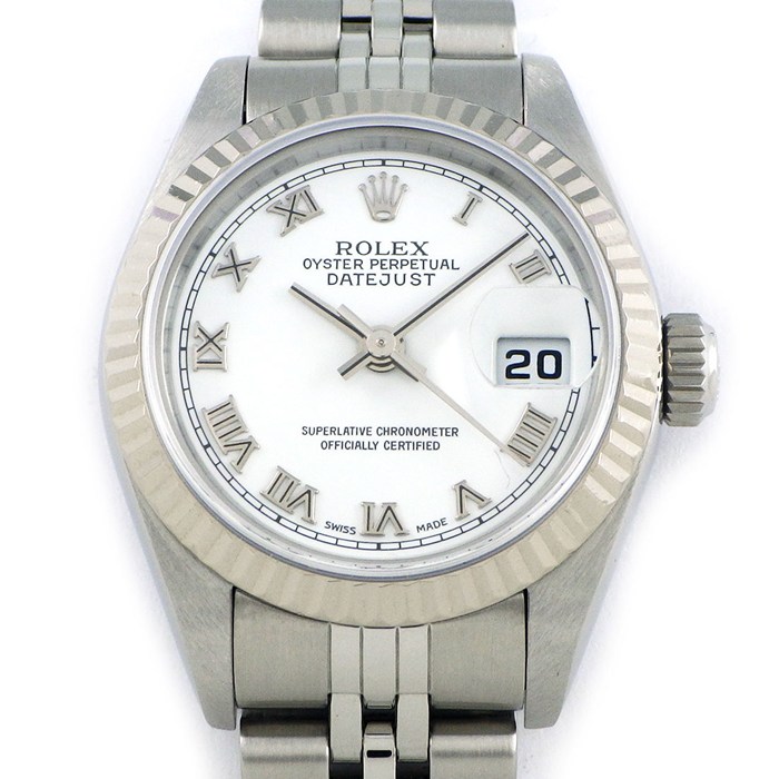 ロレックス Rolex 腕時計 デイトジャスト 79174 P番 2000年製 ホワイト文字盤 ローマンインデックス デイト K18WG SS 自動巻き 【箱・保付き】 【中古】