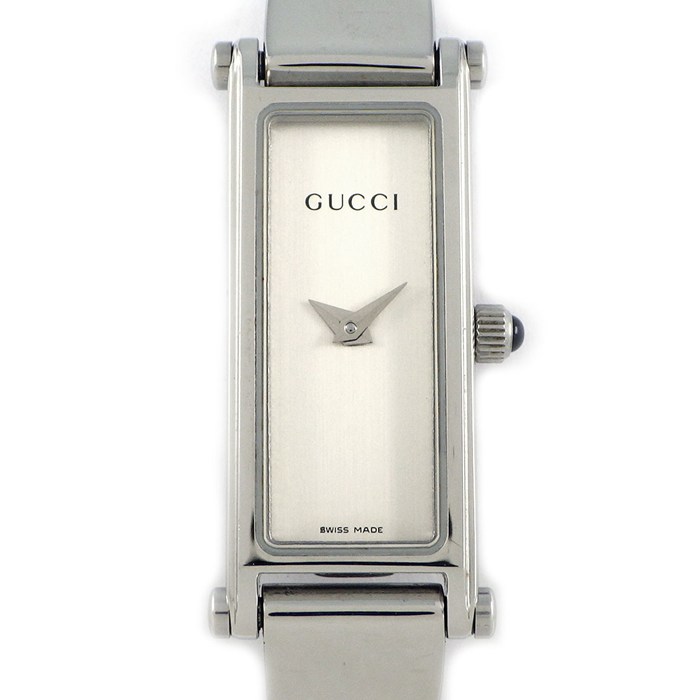 グッチ GUCCI 腕時計 ブレスウォッチ 1500L レクタンギュラー シルバー文字盤 SS クオーツアナログ 【箱・保付き】 【中古】