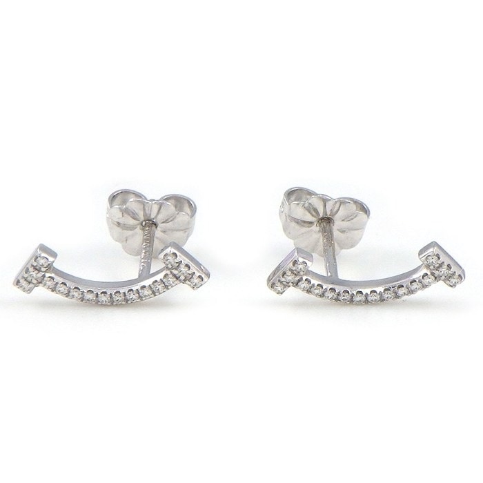 ティファニー Tiffany & Co. ピアス Tスマイル ミニ マイクロ 60150739 ダイヤモンド 計0.06ct K18WG 【中古】