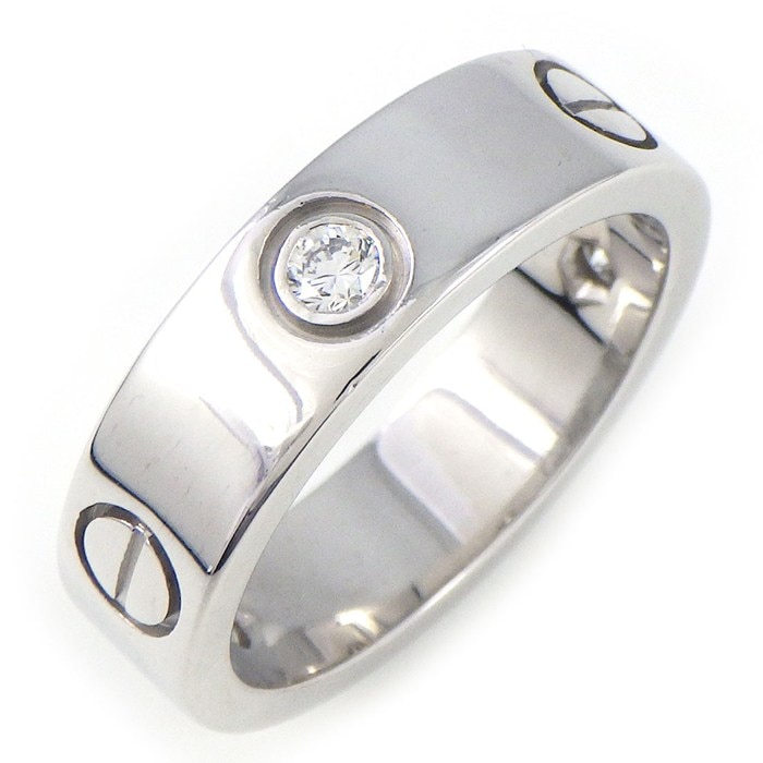 カルティエ Cartier リング ラブ クラシックモデル B4032555 3ポイント ダイヤモンド 計0.23ct K18WG 15号 / #55 【中古】