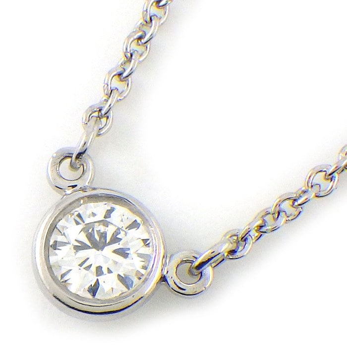 ティファニー Tiffany & Co. ネックレス バイザヤード シングル 60017936 1ポイント ダイヤモンド 0.17ct PT950 【中古】