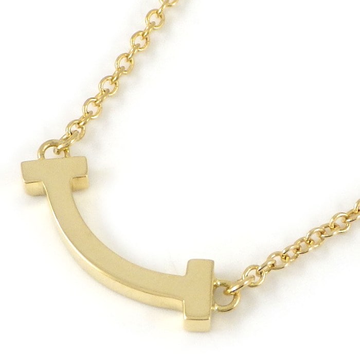 ティファニー Tiffany & Co. ネックレス Tスマイル ミニ マイクロ 62617640 K18YG 【中古】