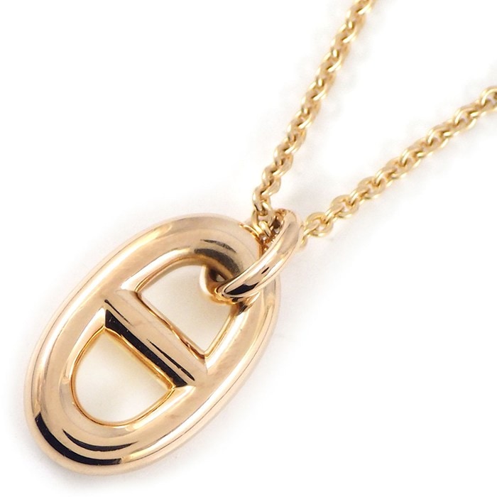 エルメス HERMES ネックレス シェーヌダンクル ファランドール オーバル チェーン K18PG 【中古】
