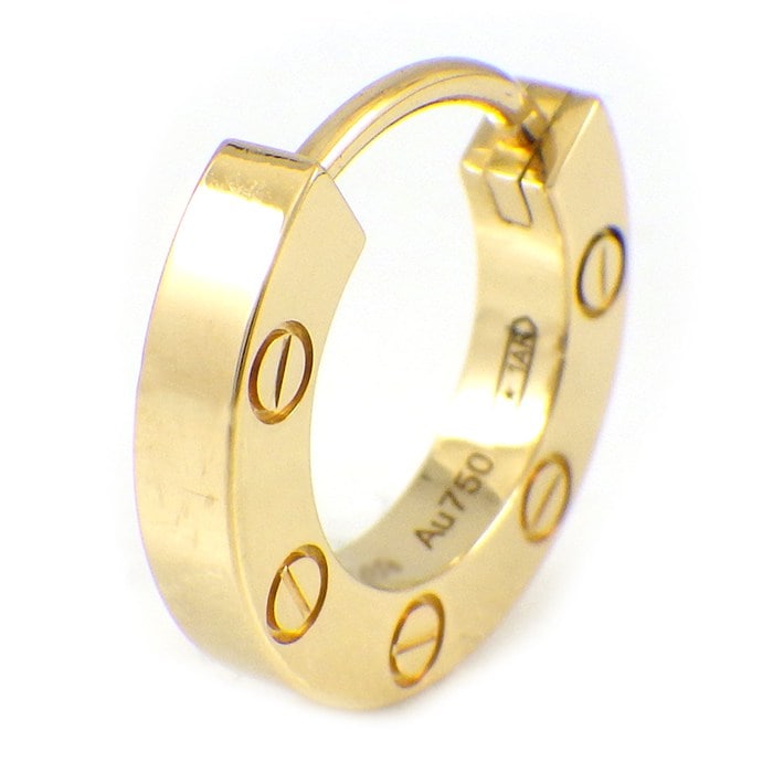 カルティエ Cartier シングルピアス ラブ フープ B8301423 オンライン限定モデル K18YG ※片方のみ 【中古】