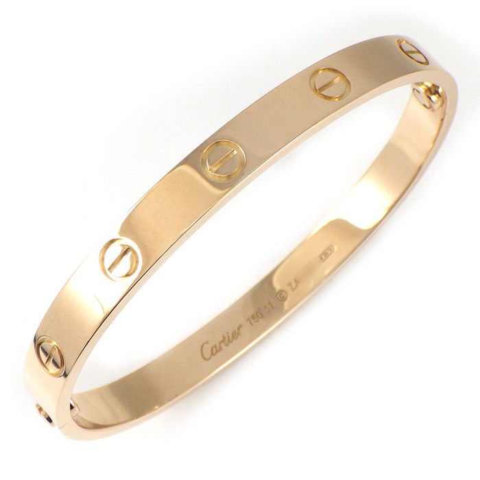 カルティエ Cartier ブレスレット ラブ クラシックモデル MM B6067417 K18PG / #17 【中古】