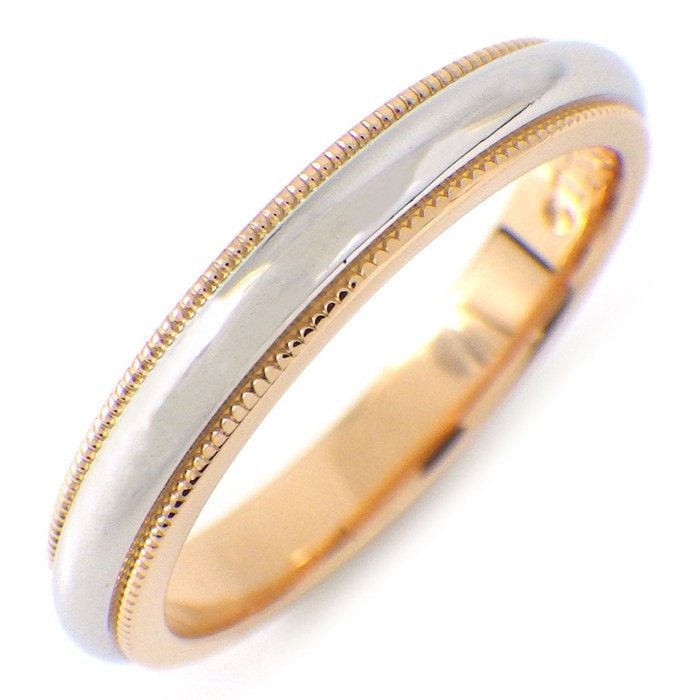 ティファニー Tiffany & Co. リング トゥギャザー ミルグレイン PT950 K18PG 14号 【中古】