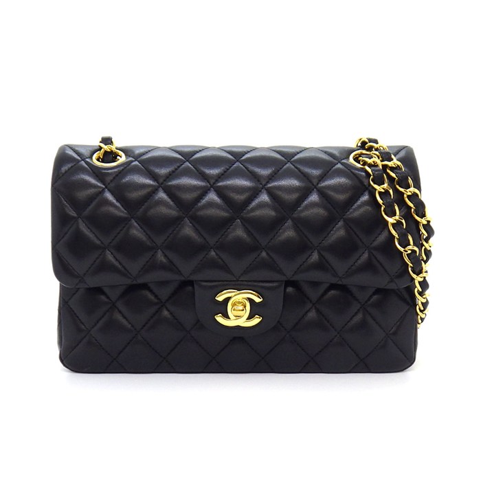 シャネル CHANEL ショルダーバッグ マトラッセ23 クラシック スモール A01113 2018年 ブラック ボルドー ラムスキン ゴールド金具 【中古】