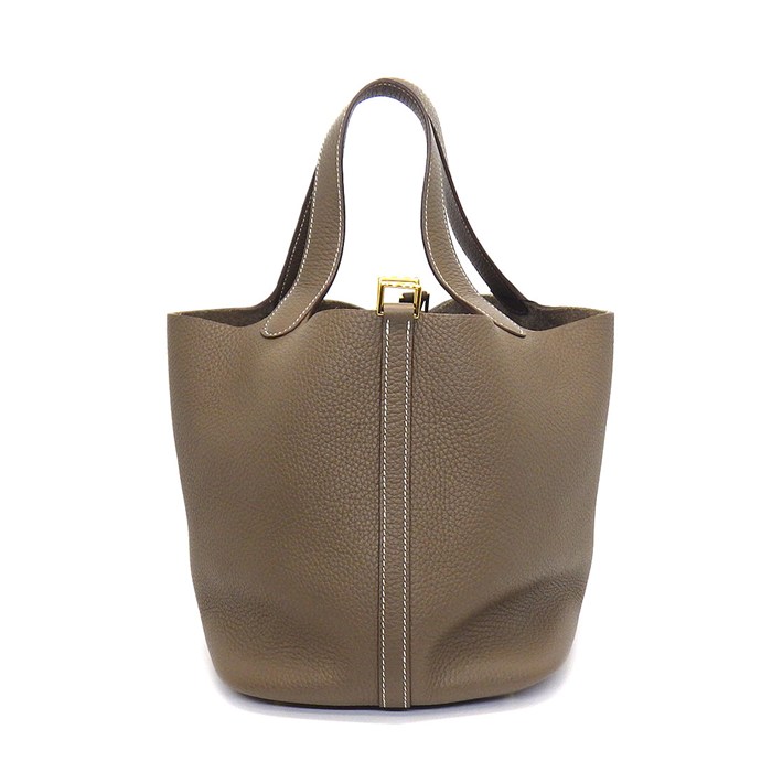 エルメス HERMES ハンドバッグ ピコタンロック MM 2021年 エトゥープ トリヨンクレマンス ゴールド金具 【中古】