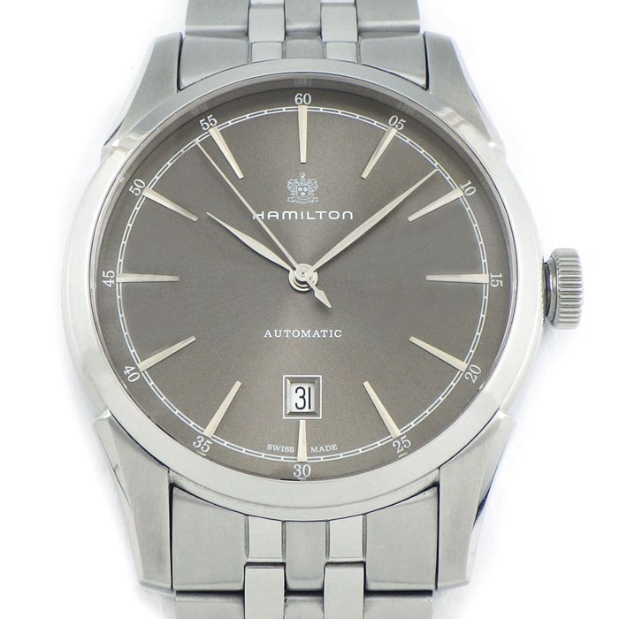 ハミルトン Hamilton 腕時計 アメリカンクラシック スピリットオブリバティ H424151/H42415091 グレー文字盤 デイト 裏スケ SS 自動巻き 【箱・保付き】 【中古】