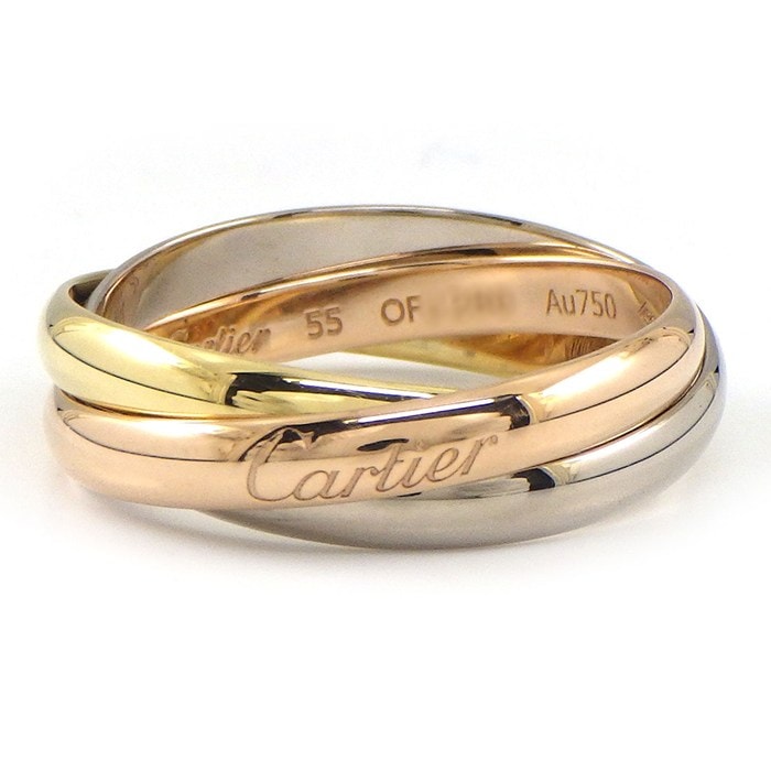カルティエ Cartier リング トリニティ スモールモデル SM B4086100 スリーカラー K18PG K18WG K18YG 15号 / #55 【箱・保付き】 【中古】