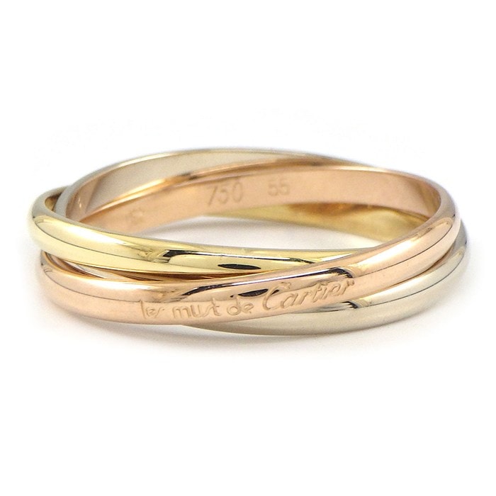 カルティエ Cartier リング トリニティ XS スリーカラー K18PG K18WG K18YG 14.5号 / #55 【中古】