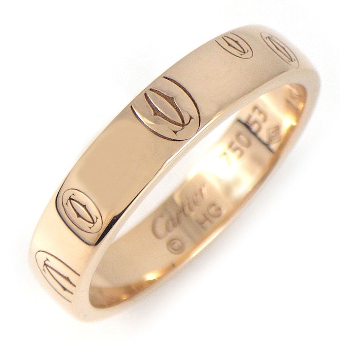 カルティエ Cartier リング ハッピーバースデー SM ロゴ ドゥーブルC K18PG 12.5号 / #53 【中古】