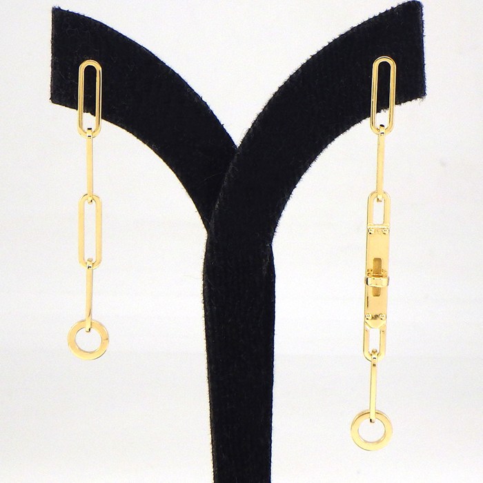 エルメス HERMES ピアス ケリーシェーヌダンクル チェーン スウィングドロップ K18YG 【中古】