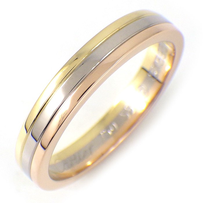 カルティエ Cartier リング ヴァンドーム トリニティ ウェディング スリーカラー K18PG K18WG K18YG 14.5号 / #55 【中古】