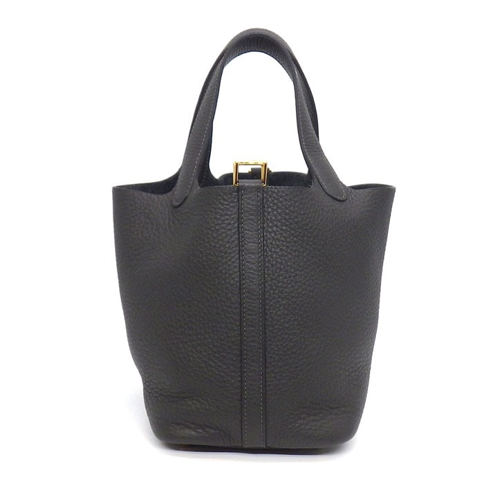エルメス HERMES ハンドバッグ ピコタンロック PM W刻印 2024年 ダークブロンズ トリヨンクレマンス ゴールド金具 【中古】