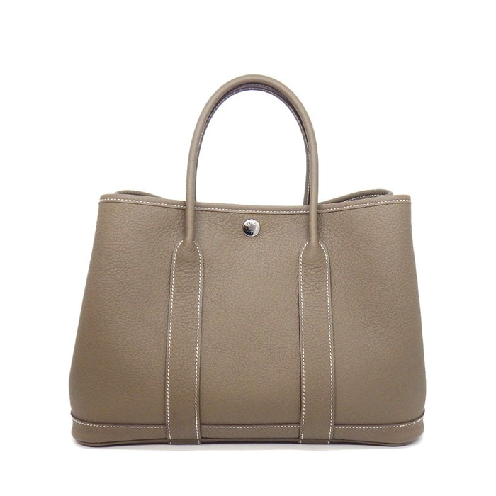 エルメス HERMES ハンドバッグ/トートバッグ ガーデンパーティー TPM Z刻印 2021年 エトゥープ ネゴンダ シルバー金具 【中古】