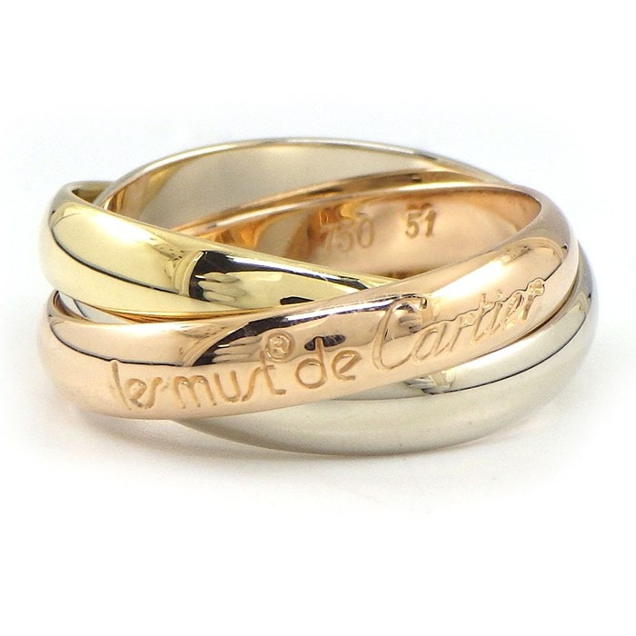 カルティエ Cartier リング トリニティ クラシック スリーカラー K18PG K18WG K18YG 10.5号 / #51 【中古】