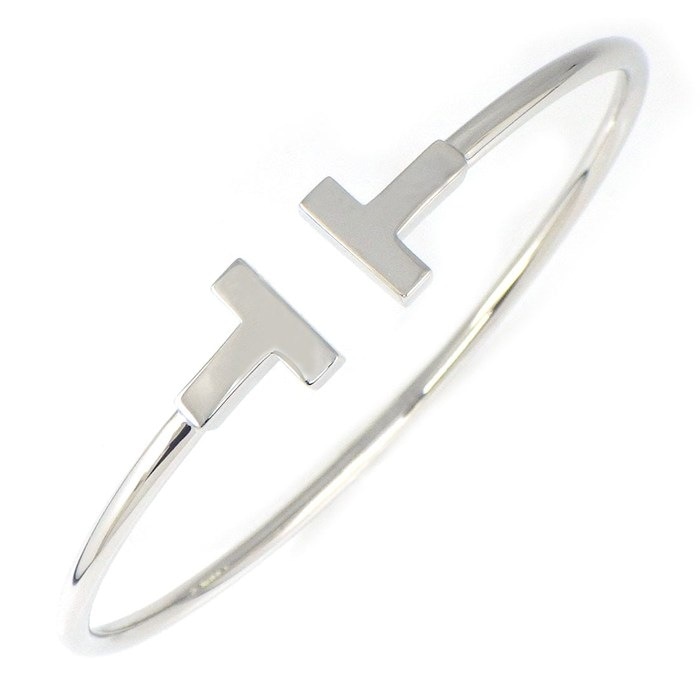 ティファニー Tiffany & Co. バングル Tワイヤー ミディアム 60010733 K18WG / #M 【中古】