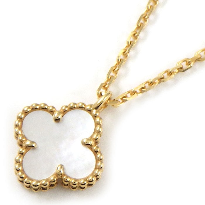 ヴァンクリーフ＆アーペル Van Cleef & Arpels ネックレス スウィートアルハンブラ VCARF69100 ホワイト シェル K18YG 【箱・保付き】 【中古】