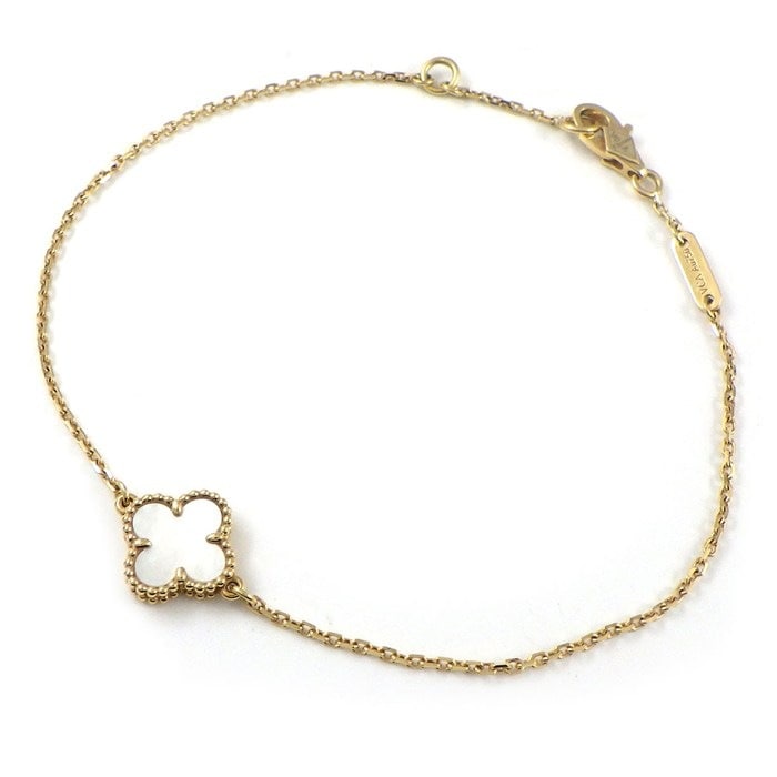 ヴァンクリーフ＆アーペル Van Cleef & Arpels ブレスレット スウィートアルハンブラ VCARF68800 ホワイト シェル K18YG 【箱・保付き】 【中古】
