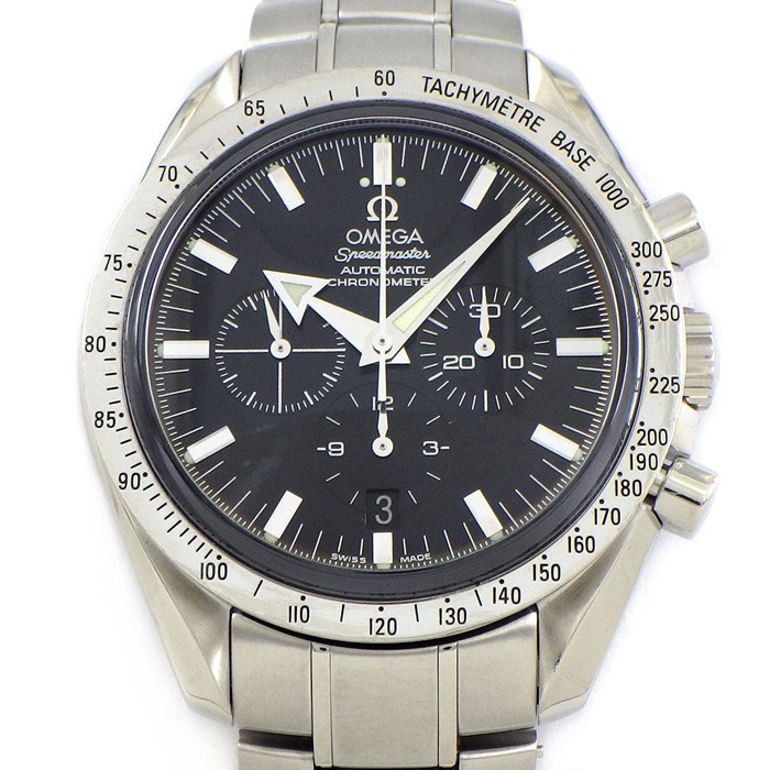 オメガ OMEGA 腕時計 スピードマスター ブロードアロー 3551.50.00 クロノメーター クロノグラフ タキメーター スモールセコンド 夜光インデックス 夜光針 ブラック文字盤 SS 自動巻き 【中古】