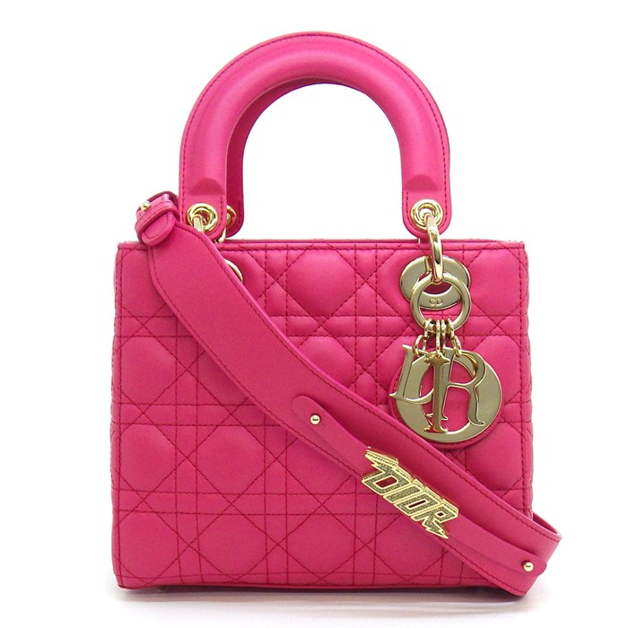 ディオール Dior ハンドバッグ レディディオール My ABCDior スモール M0538ONGE ピンク カナージュラムスキン ゴートスキン 【中古】