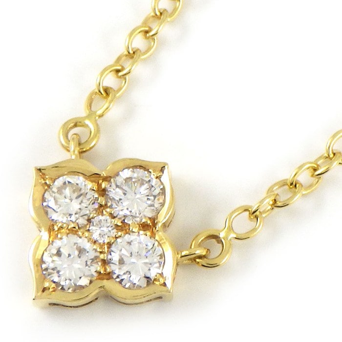 カルティエ Cartier ネックレス ヒンドゥ ロータス スイレン 4ポイント ダイヤモンド K18YG 【中古】