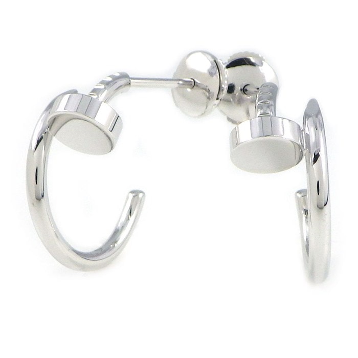 カルティエ Cartier ピアス ジュストアンクル フープ SM B8301236 釘モチーフ K18WG 【中古】