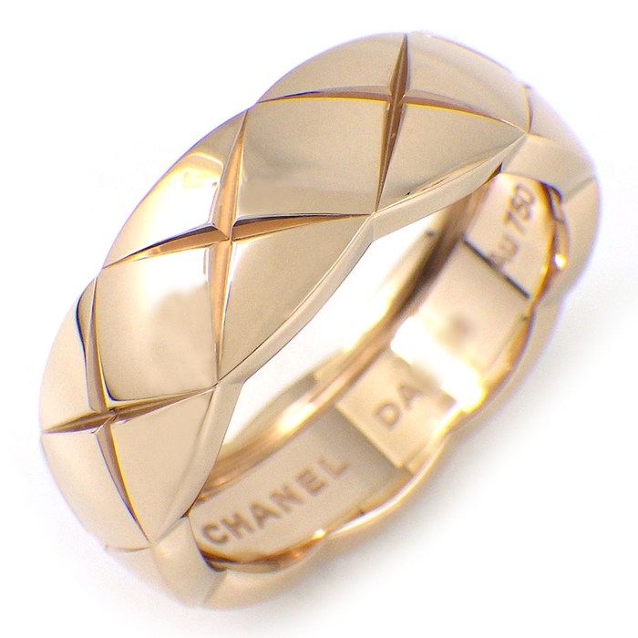 シャネル CHANEL リング ココクラッシュ ミディアム J10817 マトラッセ キルティング K18BG 14号 / #54 【中古】