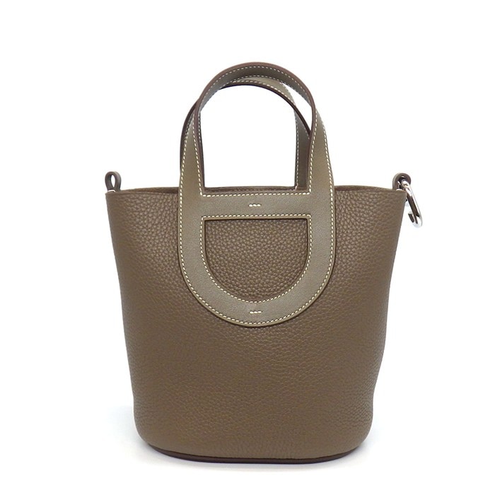 エルメス HERMES ハンドバッグ インザループ 18 W刻印 2024年 エトゥープ トリヨンクレマンス スイフト シルバー金具 【中古】
