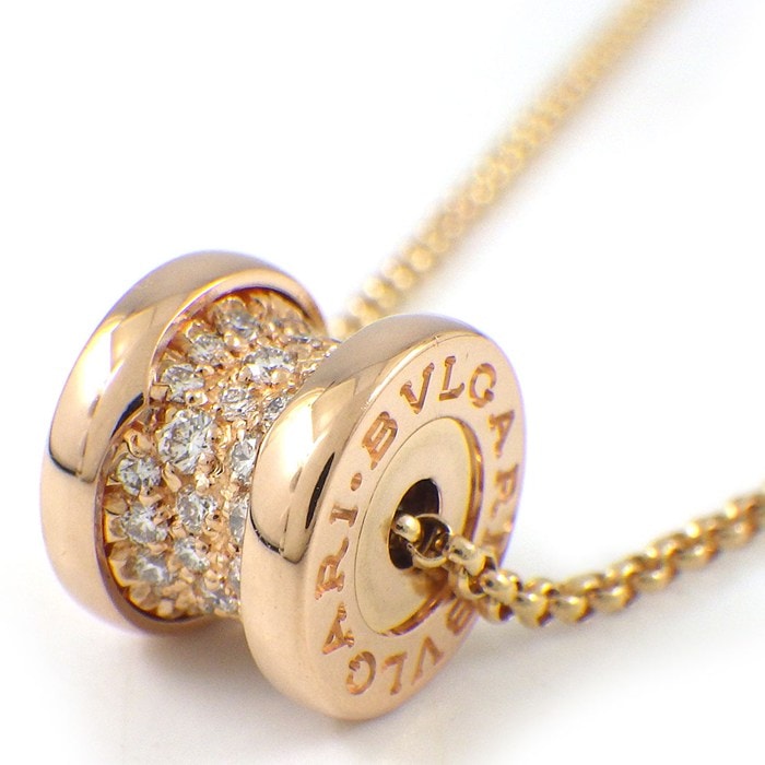 ブルガリ BVLGARI ネックレス B-zero1 ビーゼロワン 351116 パヴェ ダイヤモンド 計0.31ct K18PG 【箱・保付き】 【中古】
