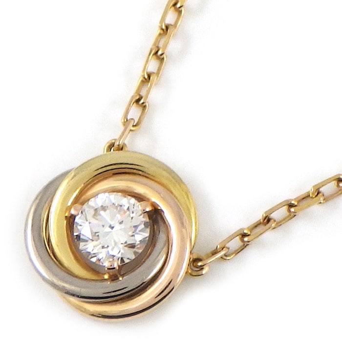 カルティエ Cartier ネックレス トリニティ B7224812 スリーカラー 1ポイント ダイヤモンド 0.17ct K18PG K18WG K18YG 【中古】