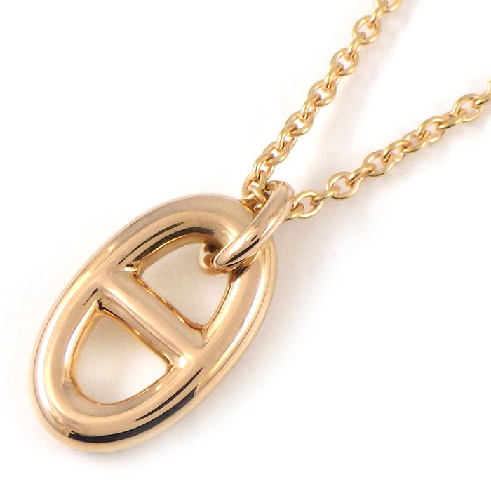  エルメス HERMES ネックレス シェーヌダンクル ファランドール オーバル チェーン K18PG 【中古】