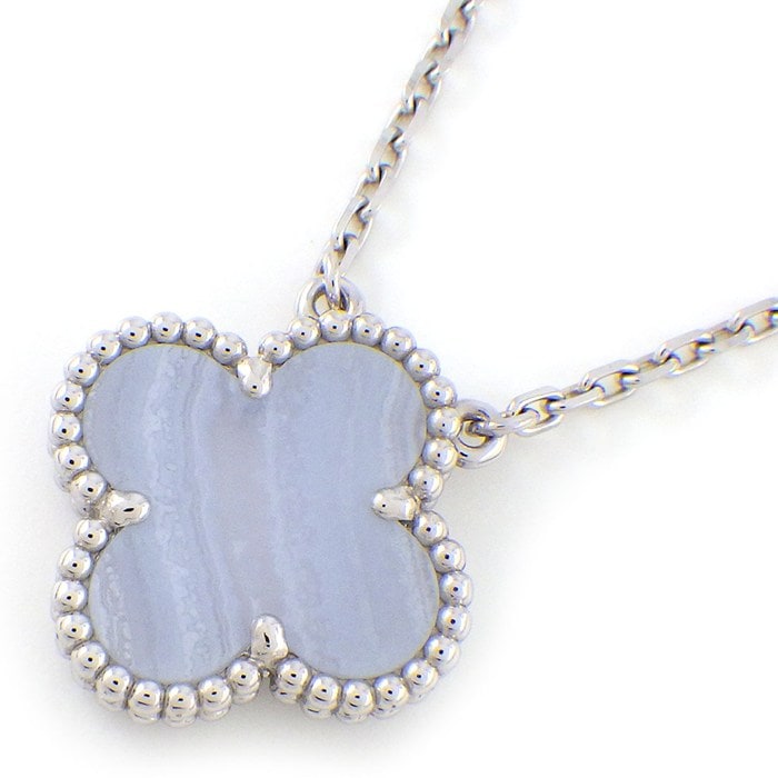 ヴァンクリーフ＆アーペル Van Cleef & Arpels ネックレス ヴィンテージアルハンブラ VCARD34900 カルセドニー K18WG 【箱・保付き】 【中古】