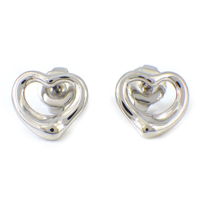 ティファニー Tiffany & Co. ピアス オープンハート 幅11mmモデル PT950 【中古】