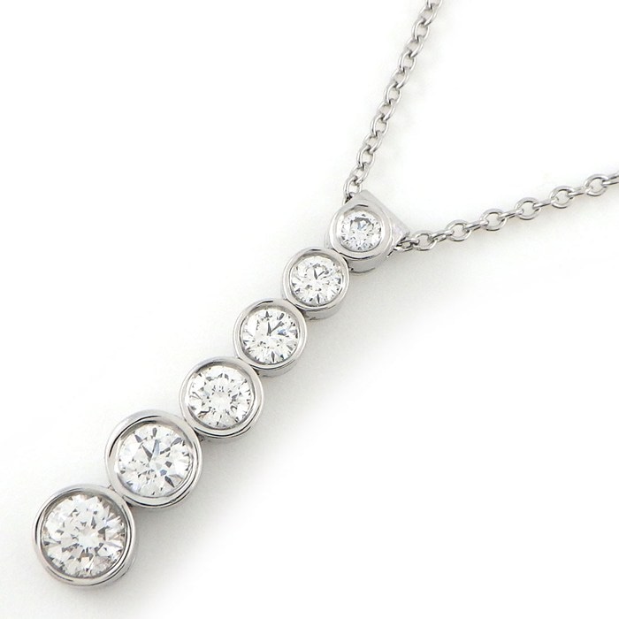  ティファニー Tiffany & Co. ネックレス ジャズドロップ グラジュエイテッド ラウンド 6ポイント ダイヤモンド PT950 【中古】